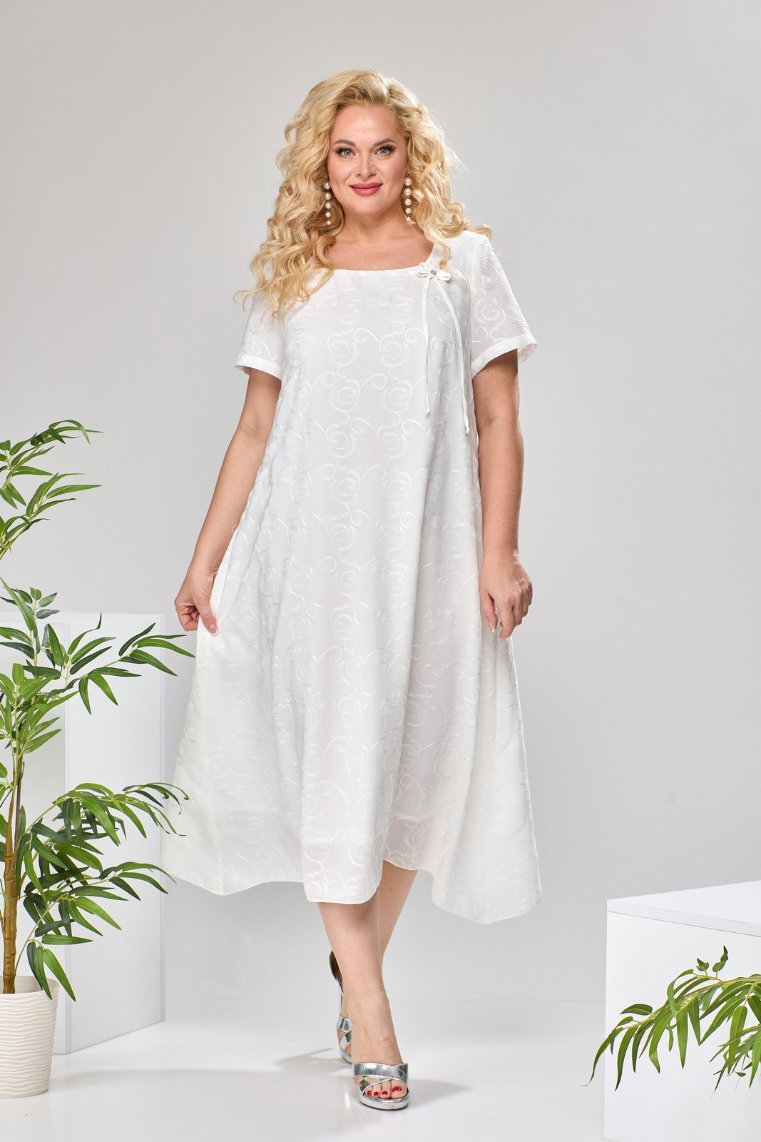 Платье 1-1332 белый-1 Romanovich style