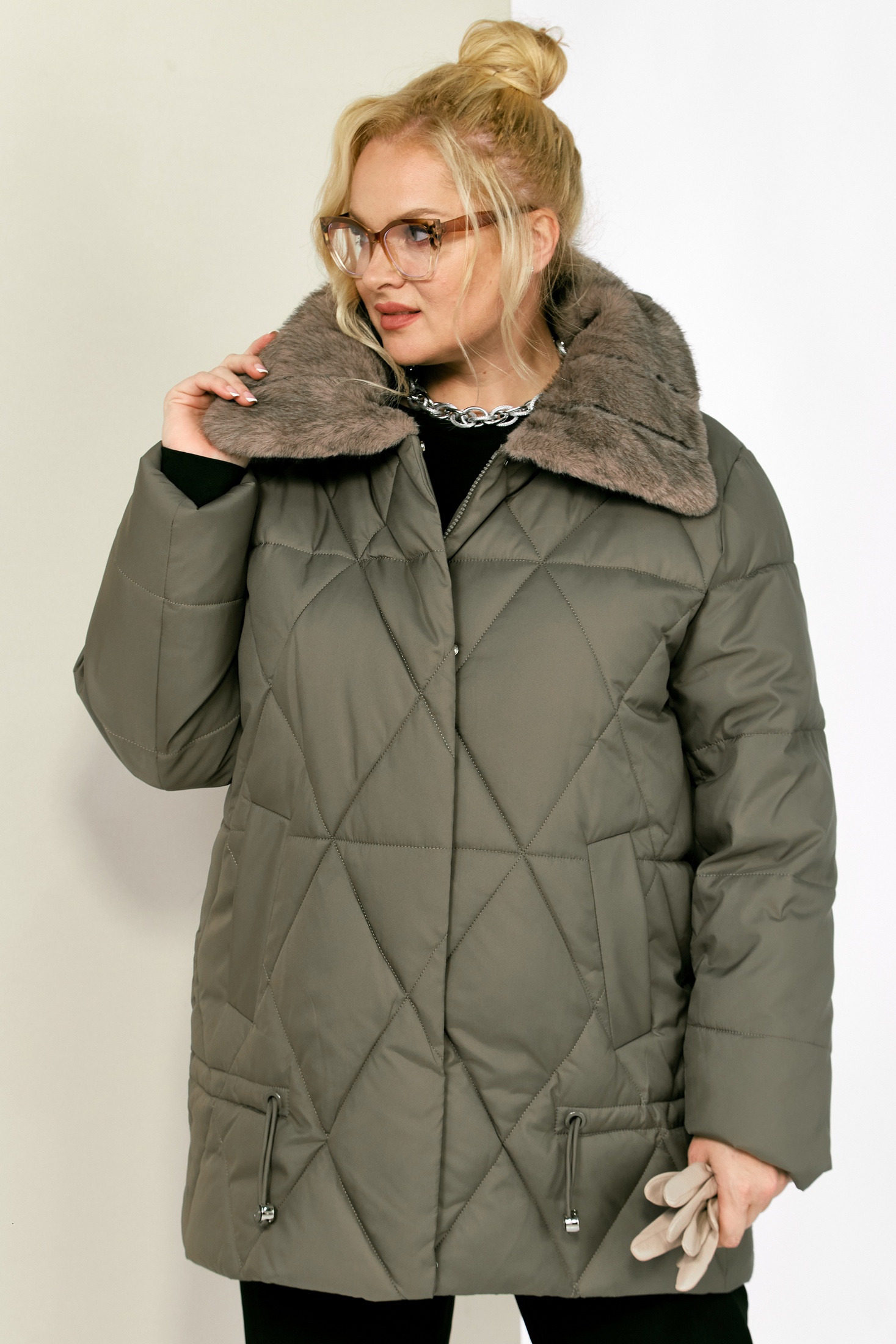 Куртка 2207 светло-оливковый Shetti фото 4 Куртка 2207 светло-оливковый Shetti фото 4