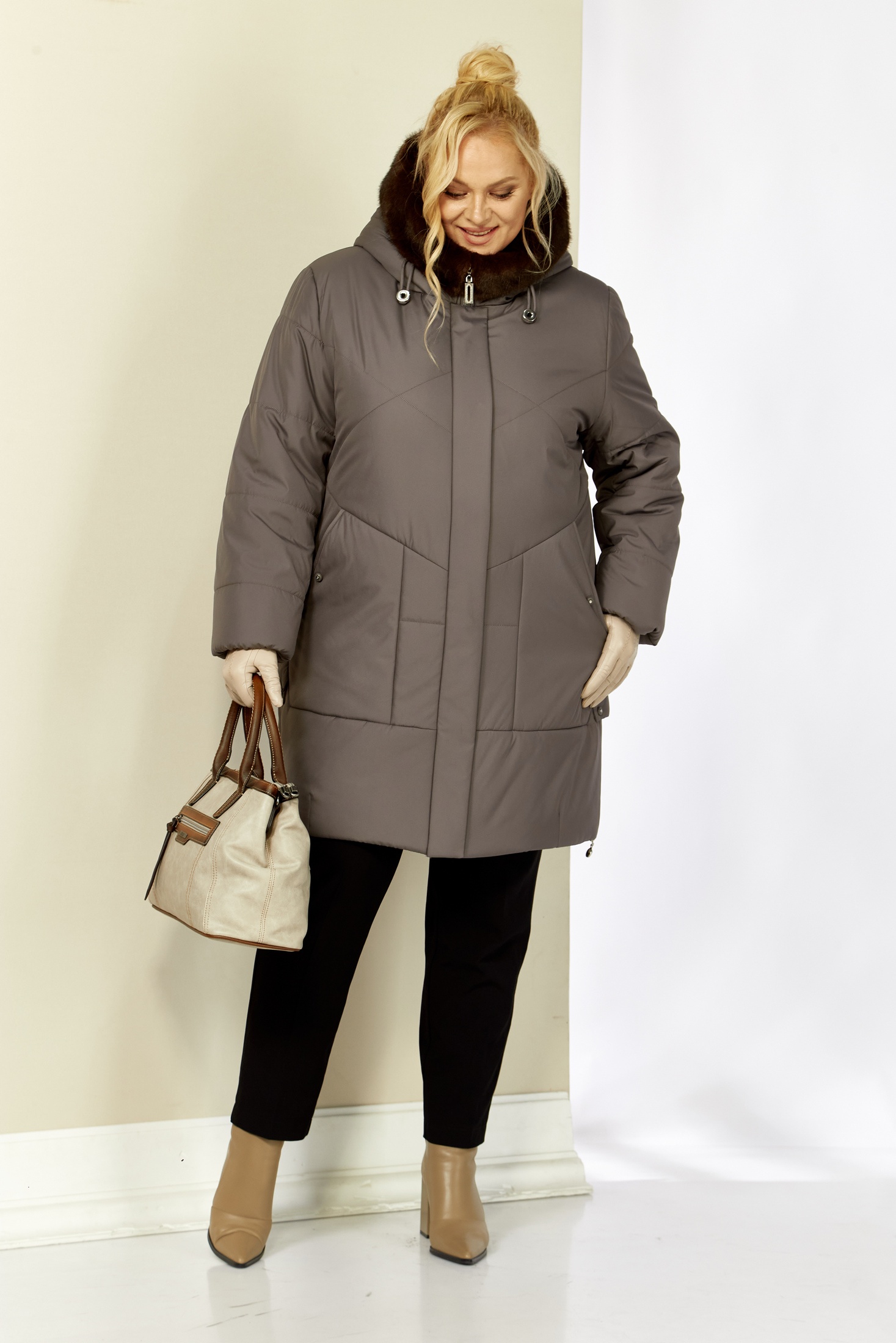 Куртка 2208 серо-лиловый Shetti фото 3 Куртка 2208 серо-лиловый Shetti фото 3