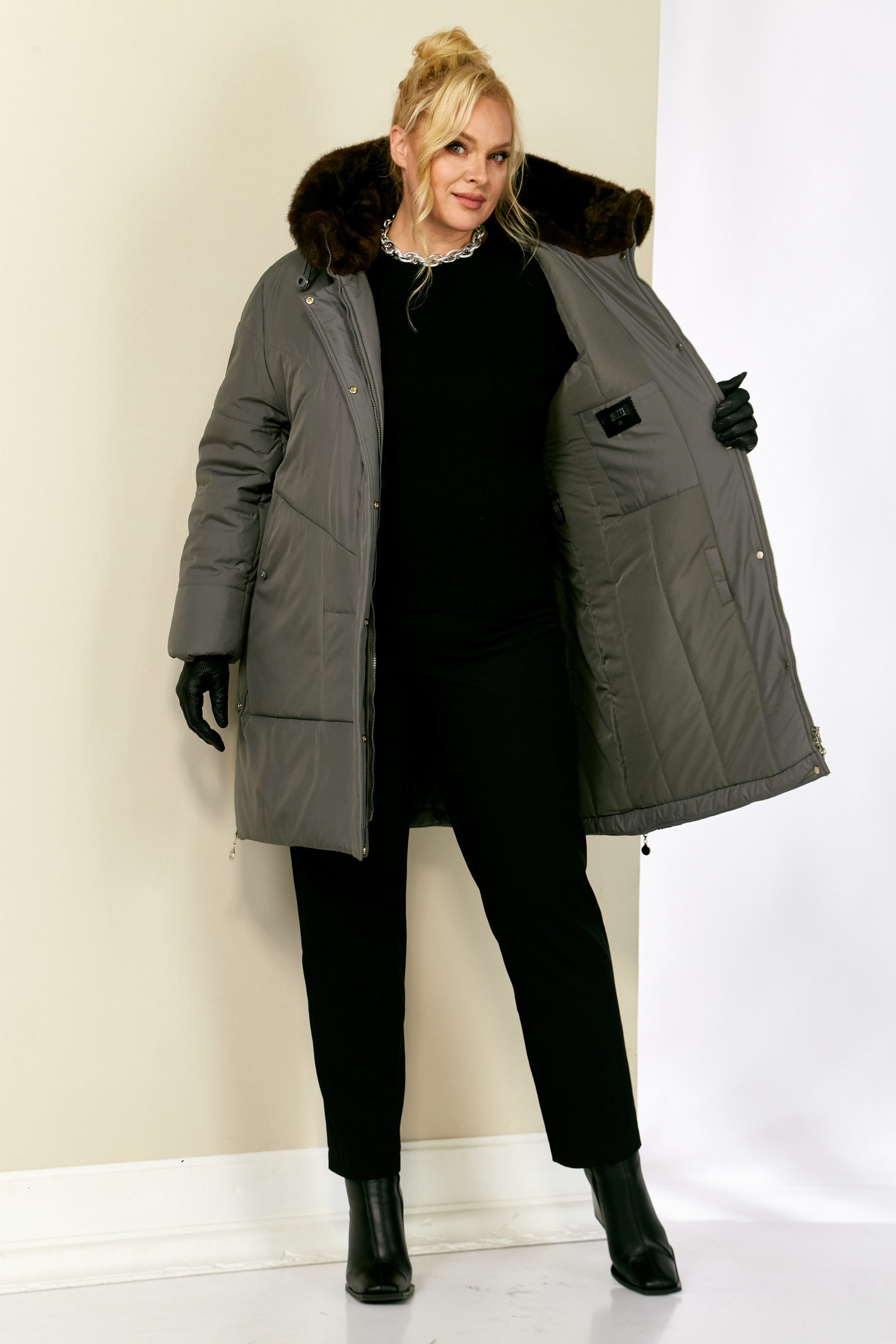 Куртка 2208 стальной Shetti фото 3 Куртка 2208 стальной Shetti фото 3