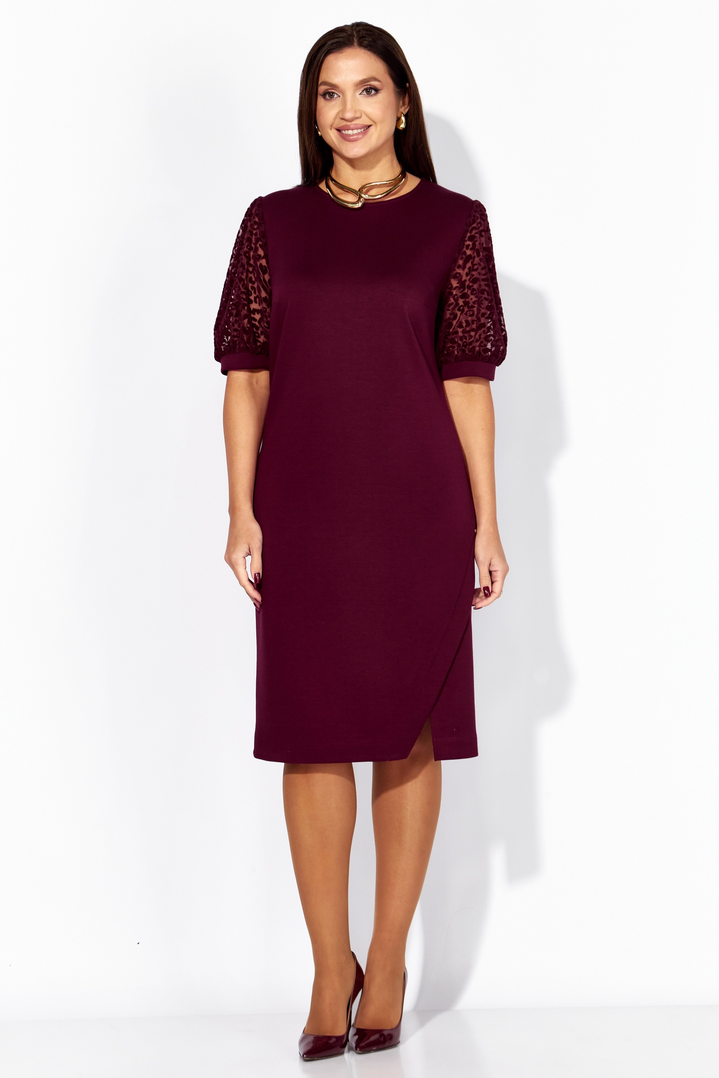 Платье 1248 винный ТАиЕР