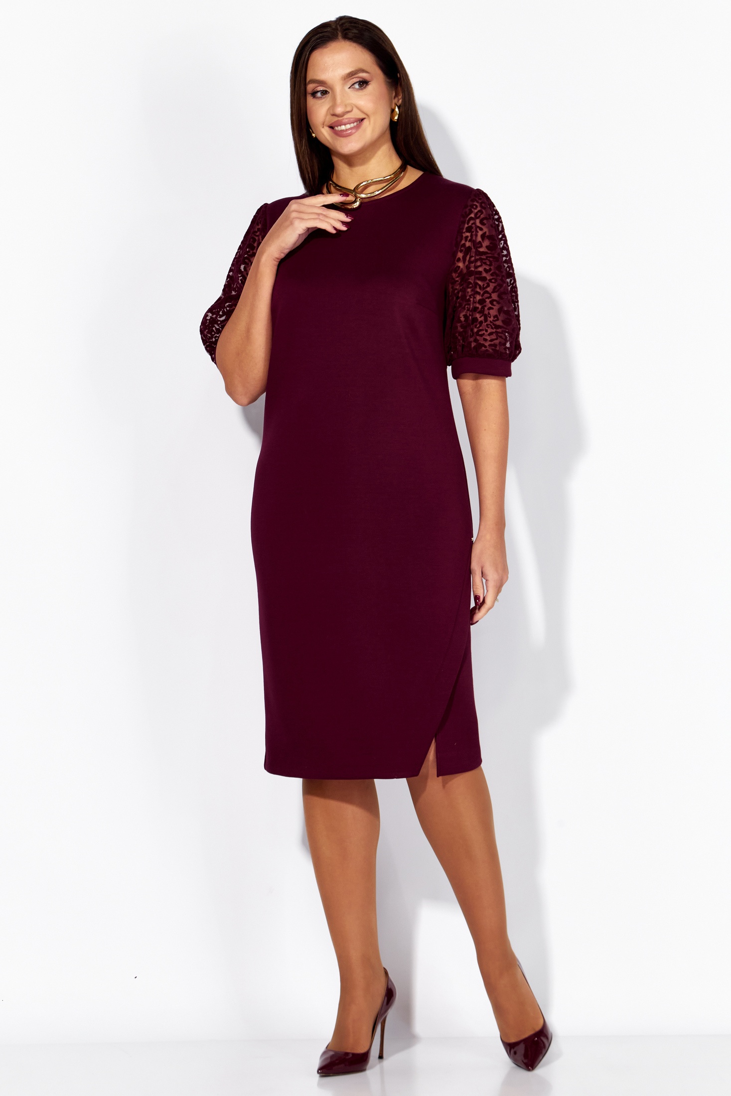 Платье 1248 винный ТАиЕР