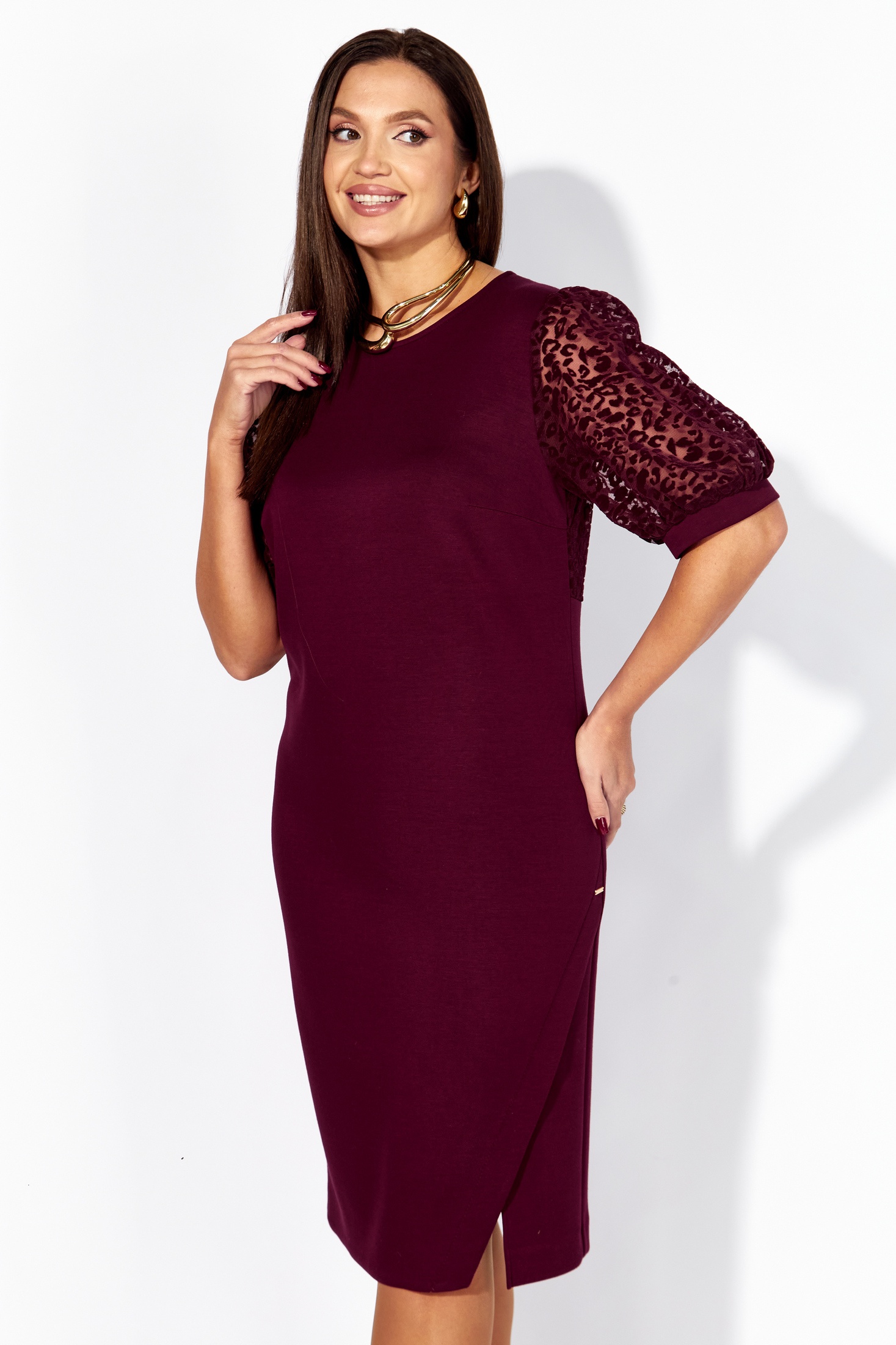 Платье 1248 винный ТАиЕР