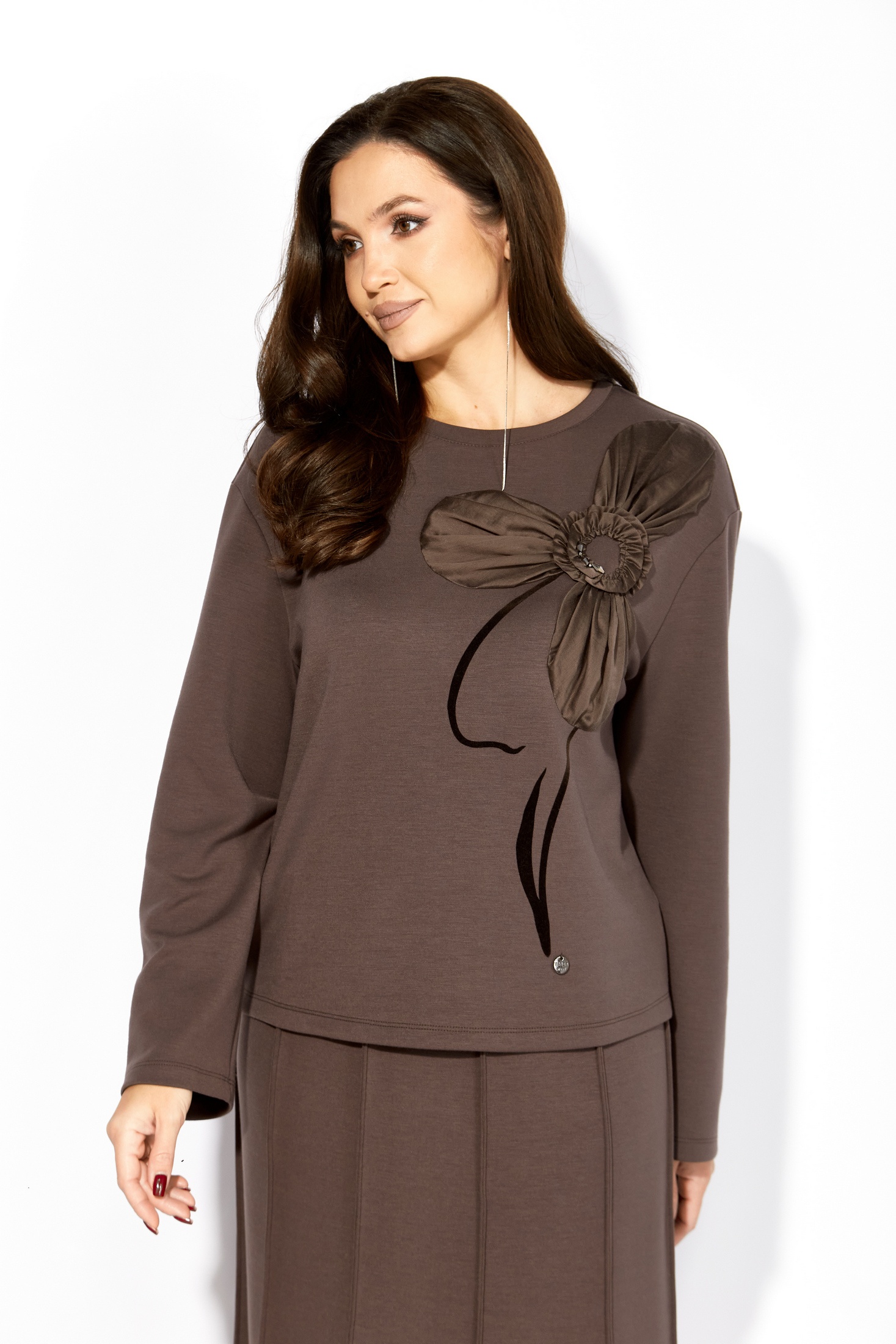 Костюм с юбкой 1409 капучино ТАиЕР