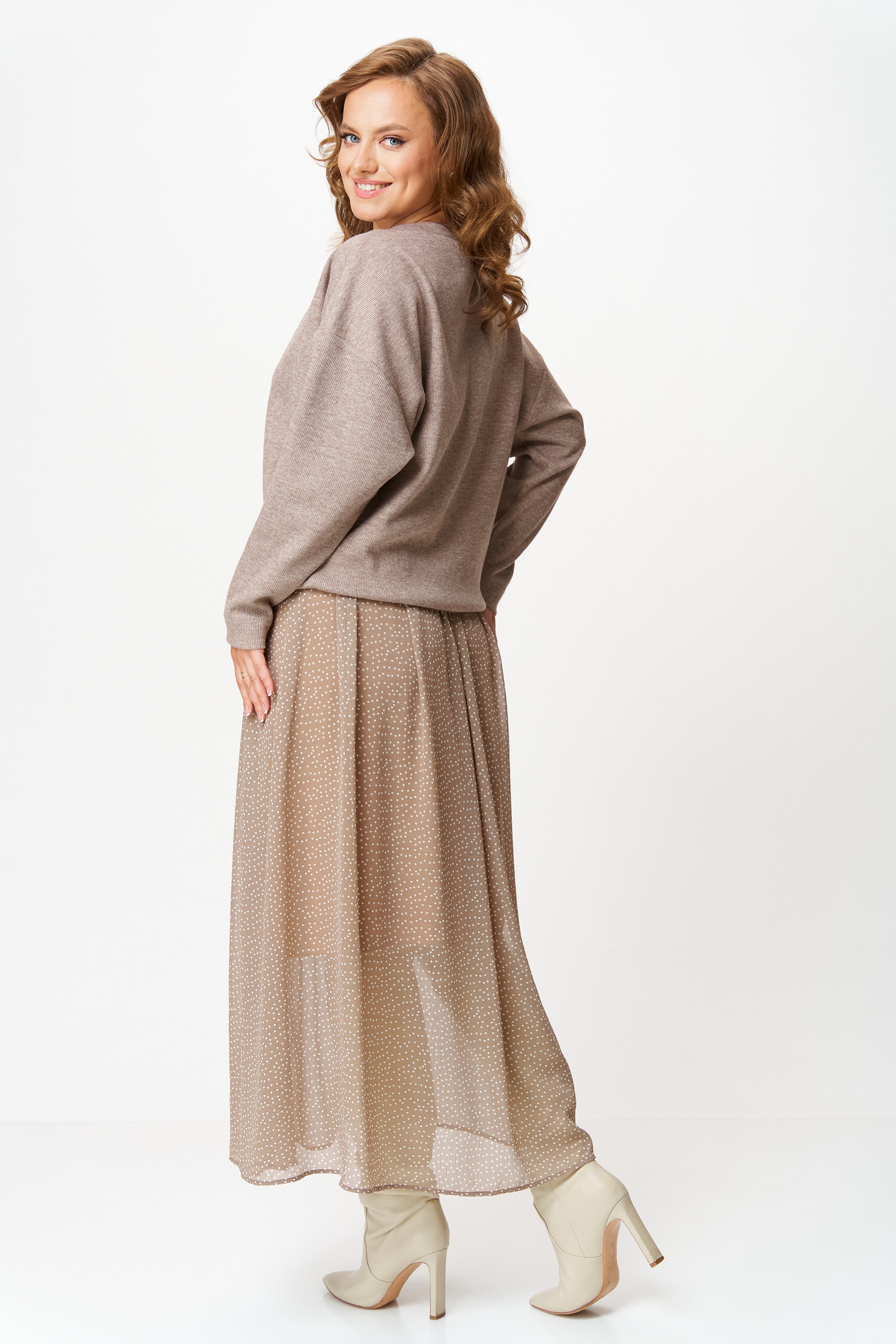 Костюм с юбкой 7880 бежевый Tvin фото 2 Костюм с юбкой 7880 бежевый Tvin фото 2