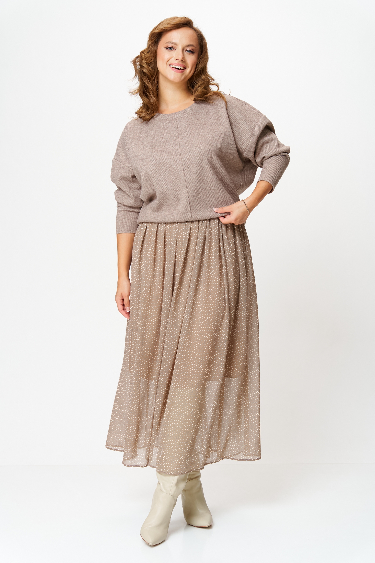 Костюм с юбкой 7880 бежевый Tvin Костюм с юбкой 7880 бежевый Tvin