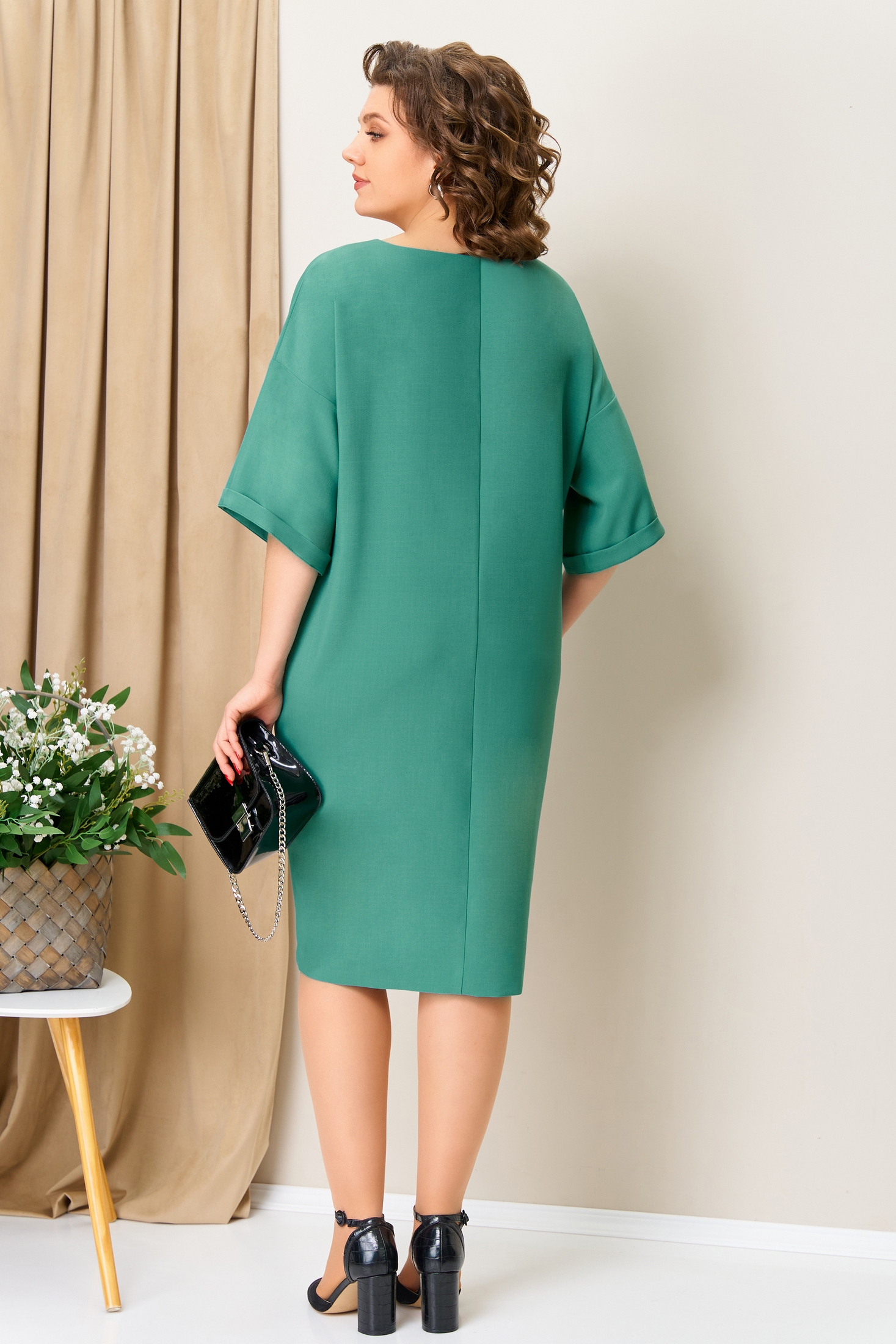 Платье 1403 бирюзово-зеленый VOLNA фото 2 Платье 1403 бирюзово-зеленый VOLNA фото 2