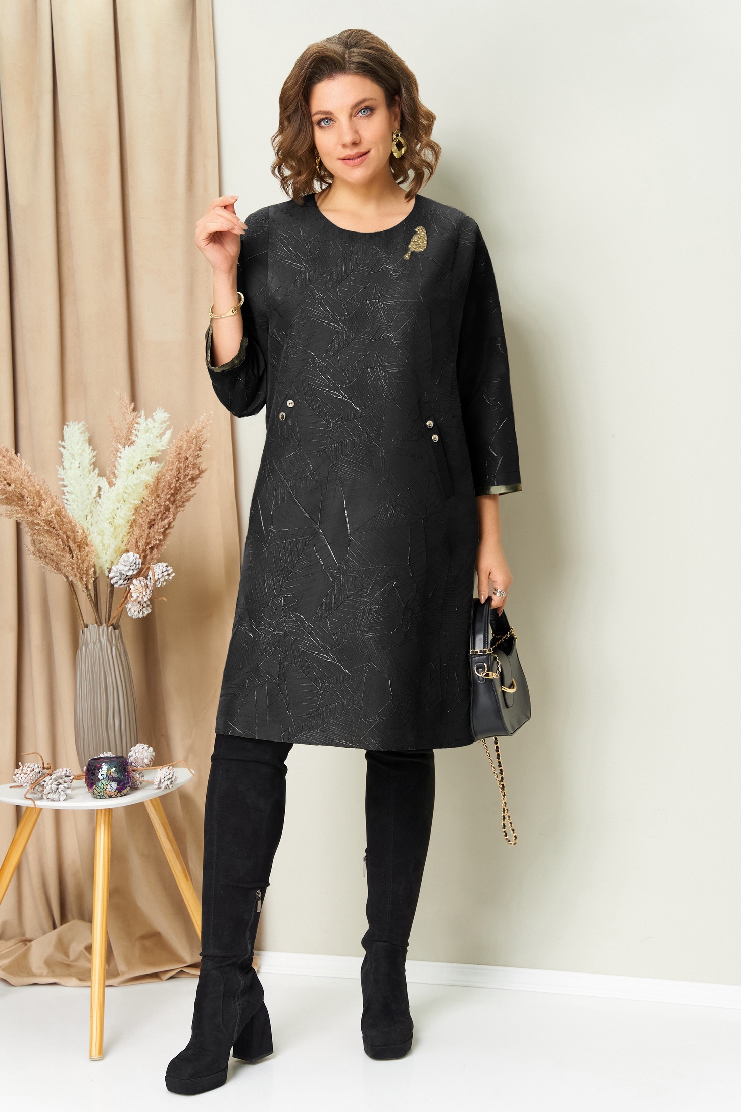 Платье 1453 черный VOLNA фото 4 Платье 1453 черный VOLNA фото 4