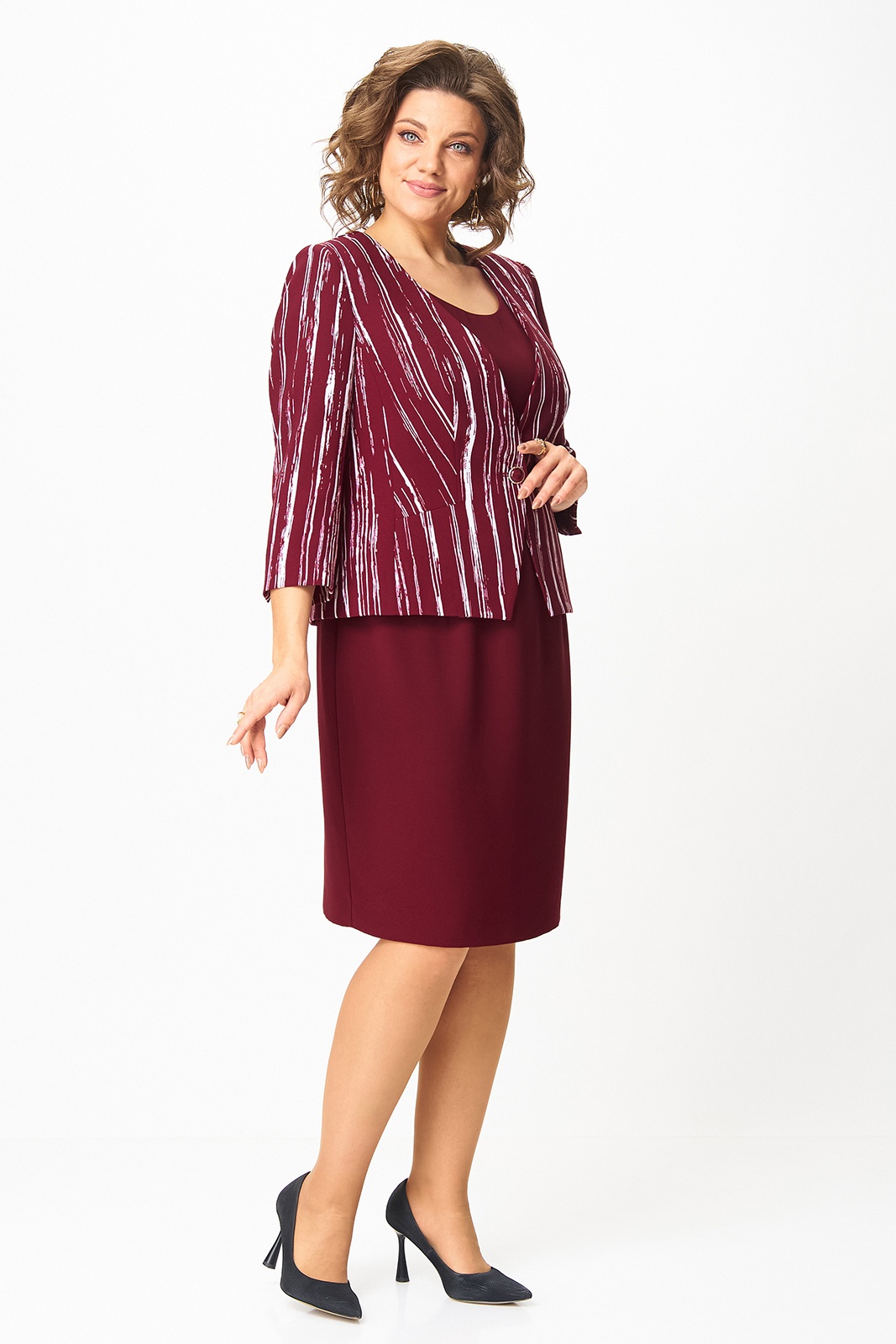 Костюм с платьем 4460 бордовый ZLATA Костюм с платьем 4460 бордовый ZLATA