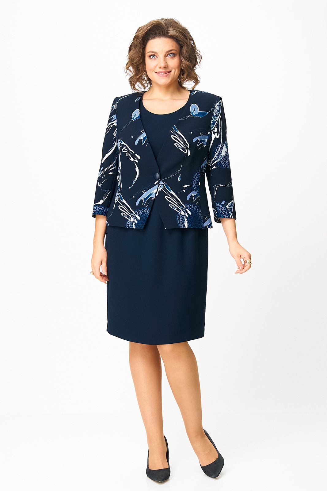 Костюм с платьем 4460 синий ZLATA Костюм с платьем 4460 синий ZLATA