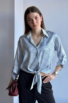 Блузка 428 голубой Lizet collection