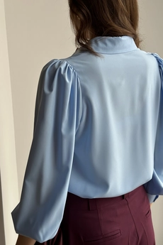 Блузка 376 голубой Lizet collection