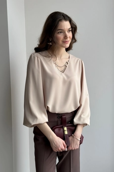 Блузка 453 песочный Lizet collection