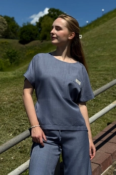 Блузка 476 синий Lizet collection