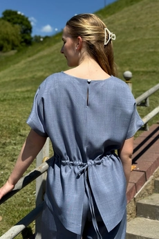 Блузка 476 синий Lizet collection