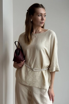 Блузка 476 песочный Lizet collection