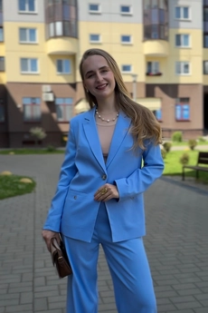 Жакет 478 голубой лен Lizet collection