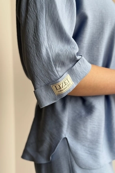 Блузка 407 голубой Lizet collection