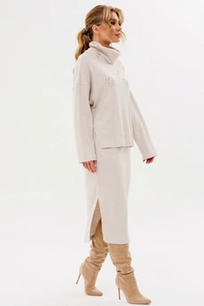 Костюм с юбкой 1551 бежевый Faufilure