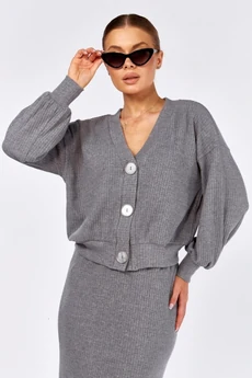 Костюм с юбкой 1552 серый Faufilure