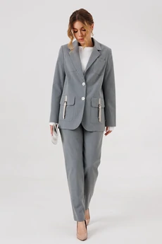 Костюм брючный 1573 серый Faufilure