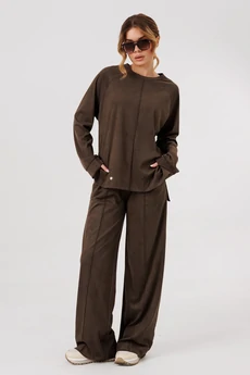 Костюм брючный 1581-1 коричневый Faufilure