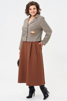 Костюм с юбкой 24-17 бурбон AIRA style