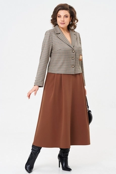 Костюм с юбкой 24-17 бурбон AIRA style