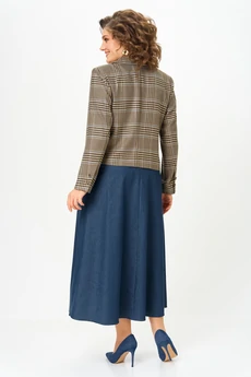 Костюм с юбкой 24-17А сине-бежевый  AIRA style