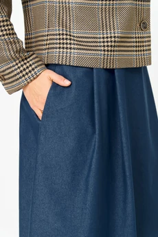 Костюм с юбкой 24-17А сине-бежевый  AIRA style