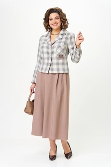 Костюм с юбкой 24-17А бежевый AIRA style