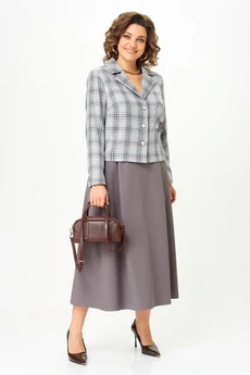 Костюм с юбкой 24-17А серый AIRA style