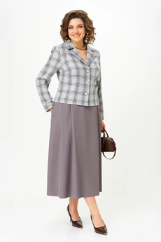 Костюм с юбкой 24-17А серый AIRA style