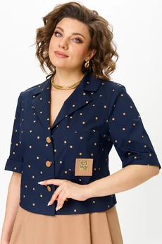 Костюм с юбкой 24120А капучино+синий AIRA style