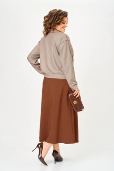Костюм с юбкой 24131 бежево-коричневый AIRA style