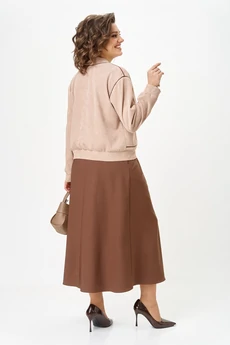 Костюм с юбкой 24131 капучино AIRA style