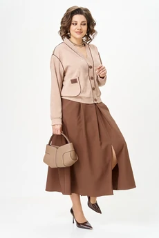 Костюм с юбкой 24131 капучино AIRA style
