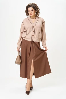 Костюм с юбкой 24131 капучино AIRA style