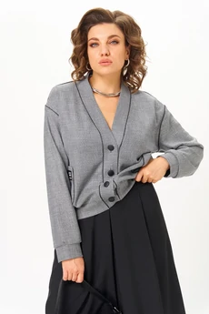 Костюм с юбкой 24131 серо-черный AIRA style
