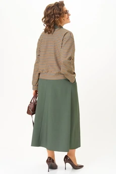 Костюм с юбкой 24131-1 зеленый AIRA style