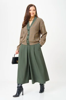 Костюм с юбкой 24131-1 зеленый AIRA style