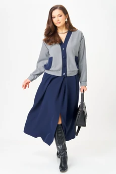 Костюм с юбкой 24131 синий AIRA style