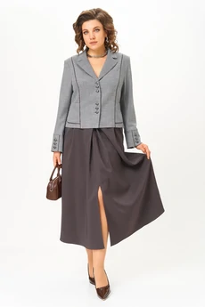 Костюм с юбкой 24133 серо-коричневый AIRA style