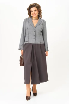 Костюм с юбкой 24133 серо-коричневый AIRA style