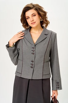 Костюм с юбкой 24133 серый+коричневый AIRA style