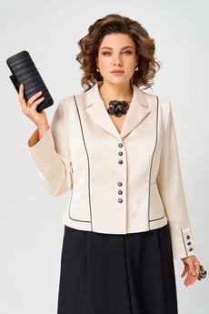 Костюм с юбкой 24134 молочно-черный AIRA style