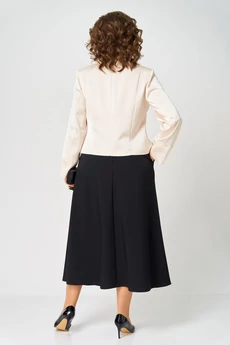 Костюм с юбкой 24134 молочно-черный AIRA style
