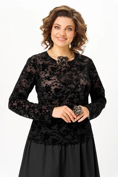 Костюм с юбкой 24136 черный AIRA style