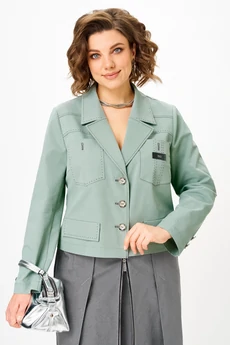 Костюм с юбкой 24139 серо-зеленый AIRA style