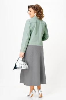 Костюм с юбкой 24139 серо-зеленый AIRA style